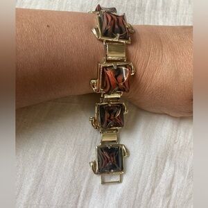 Vintage Panel‎ Link Bracelet with Molded Bracelet